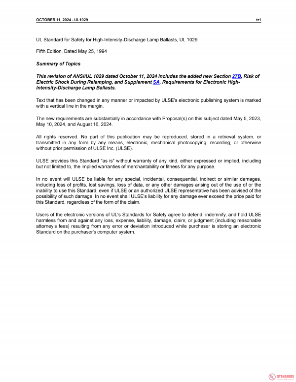 UL 1029 PDF UL 1029 PDF